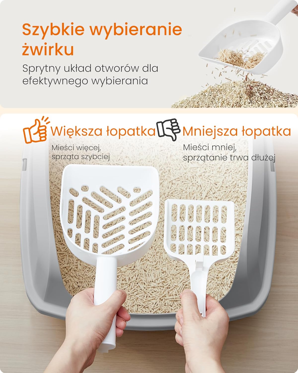 Kuweta dla kota z wysokimi bokami XL, otwarta góra, szary łupkowy SklepDlaKotka
