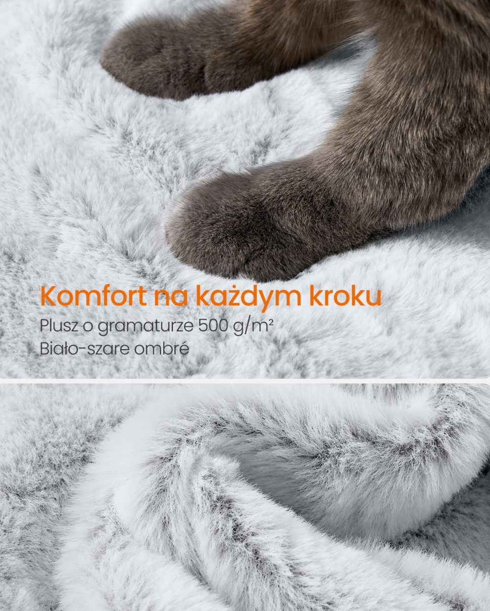 Ciężki i Stabilny Drapak dla Kota 135 cm z Hamakiem i Schodkami – Jasnoszary SklepDlaKotka